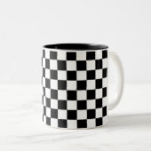 Schwarzes u. weißes kariertes zweifarbige tasse (VorderseiteRechts)