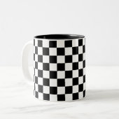 Schwarzes u. weißes kariertes zweifarbige tasse (Vorderseite Links)