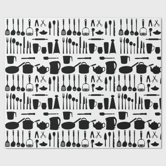 Schwarzes u. weißes Küchen-Packpapier Geschenkpapier (Flach)