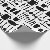 Schwarzes u. weißes Küchen-Packpapier Geschenkpapier (Ecke)