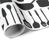 Schwarzes u. weißes Küchen-Packpapier Geschenkpapier (Rolleneckpunkt)