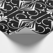 Schwarzes u. weißes Kunst-Deko-Muster Geschenkpapier (Ecke)