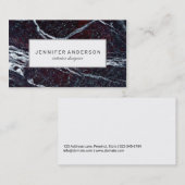 Schwarzes u. weißes Marmormuster-elegante Visitenkarte (Vorne/Hinten)