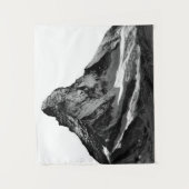 Schwarzes u. weißes Matterhornnordgesicht Wandteppich (Vorderseite)
