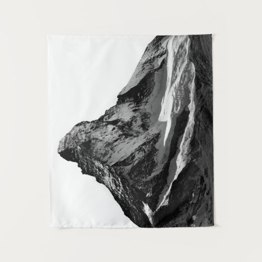 Schwarzes u. weißes Matterhornnordgesicht Wandteppich (Vorderseite)