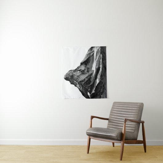 Schwarzes u. weißes Matterhornnordgesicht Wandteppich (Beispiel)