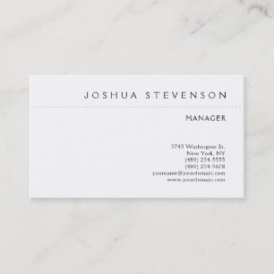 Schwarzes u. weißes Minimalistisches elegantes Visitenkarte