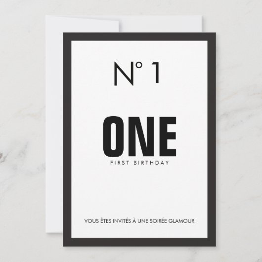 Schwarzes u. weißes Mode-Thema-1. Einladung (Rückseite)