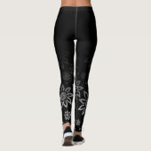 Schwarzes u. weißes modernes grafisches leggings (Rückseite)