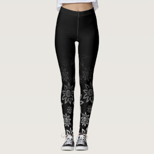 Schwarzes u. weißes modernes grafisches leggings