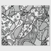 Schwarzes u. weißes Muster-Patchwork 01 Geschenkpapier (Flach)