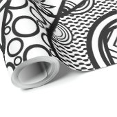 Schwarzes u. weißes Muster-Patchwork 01 Geschenkpapier (Rolleneckpunkt)