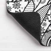 Schwarzes u. weißes Muster-Patchwork 01 Mousepad (Ecke)