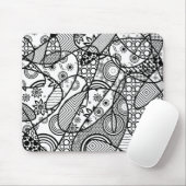 Schwarzes u. weißes Muster-Patchwork 01 Mousepad (Mit Mouse)