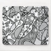 Schwarzes u. weißes Muster-Patchwork 01 Mousepad (Vorne)
