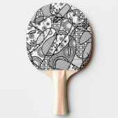 Schwarzes u. weißes Muster-Patchwork 01 Tischtennis Schläger (Rückseite)