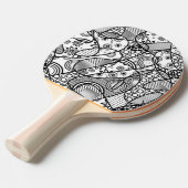 Schwarzes u. weißes Muster-Patchwork 01 Tischtennis Schläger (Vorderseite)