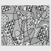 Schwarzes u. weißes Muster-Patchwork 02 Geschenkpapier (Flach)