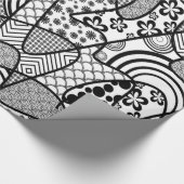Schwarzes u. weißes Muster-Patchwork 02 Geschenkpapier (Ecke)