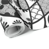 Schwarzes u. weißes Muster-Patchwork 02 Geschenkpapier (Rolleneckpunkt)
