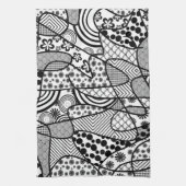 Schwarzes u. weißes Muster-Patchwork 02 Küchentuch (Vertikal)