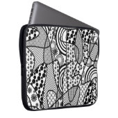 Schwarzes u. weißes Muster-Patchwork 02 Laptopschutzhülle (Vorne Rechts)