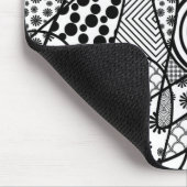 Schwarzes u. weißes Muster-Patchwork 02 Mousepad (Ecke)