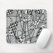 Schwarzes u. weißes Muster-Patchwork 02 Mousepad (Mit Mouse)
