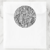 Schwarzes u. weißes Muster-Patchwork 02 Runder Aufkleber (Tasche)