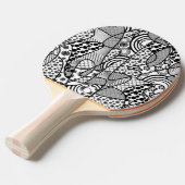 Schwarzes u. weißes Muster-Patchwork 02 Tischtennis Schläger (Vorderseite)