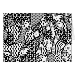 Schwarzes u. weißes Muster-Patchwork 03