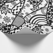 Schwarzes u. weißes Muster-Patchwork 03 Geschenkpapier (Ecke)