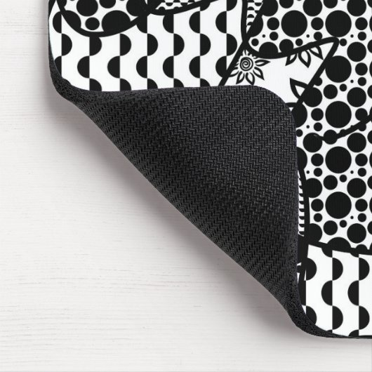Schwarzes u. weißes Muster-Patchwork 03 Mousepad (Ecke)