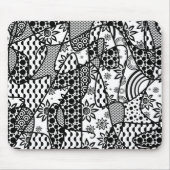 Schwarzes u. weißes Muster-Patchwork 03 Mousepad (Vorne)