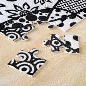 Schwarzes u. weißes Muster-Patchwork 03 Puzzle (Seite)
