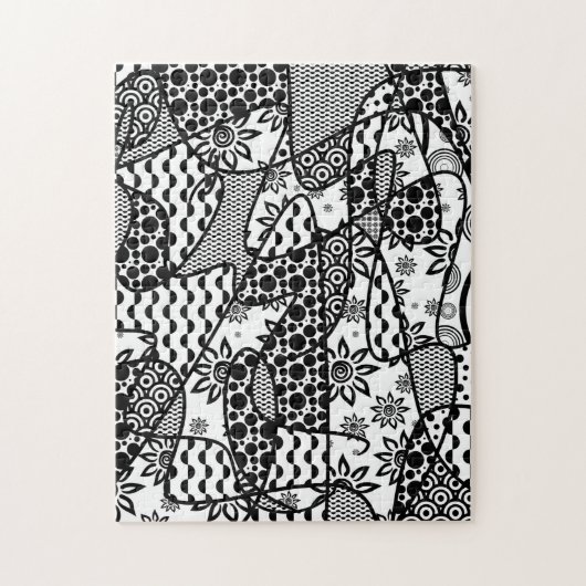 Schwarzes u. weißes Muster-Patchwork 03 Puzzle (Vertikal)