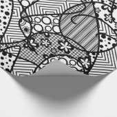 Schwarzes u. weißes Muster-Patchwork 04 Geschenkpapier (Ecke)