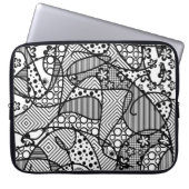 Schwarzes u. weißes Muster-Patchwork 04 Laptopschutzhülle (Vorderseite)