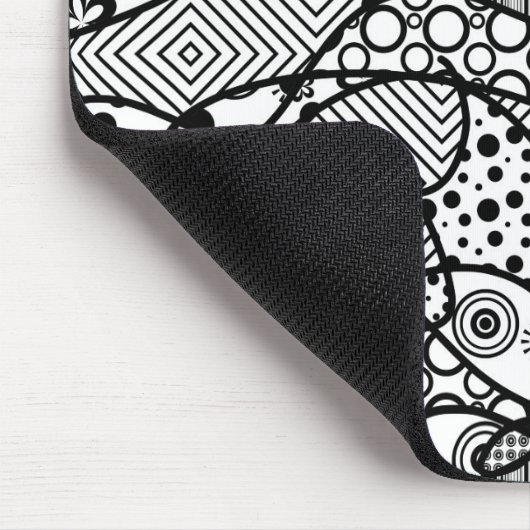 Schwarzes u. weißes Muster-Patchwork 04 Mousepad (Ecke)
