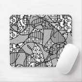 Schwarzes u. weißes Muster-Patchwork 04 Mousepad (Mit Mouse)