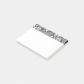 Schwarzes u. weißes Muster-Patchwork 04 Post-it Klebezettel (angewinkelt)