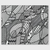 Schwarzes u. weißes Muster-Patchwork 05 Geschenkpapier (Flach)