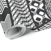 Schwarzes u. weißes Muster-Patchwork 05 Geschenkpapier (Rolleneckpunkt)