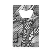 Schwarzes u. weißes Muster-Patchwork 05 Kreditkarten Flaschenöffner (Vorderseite)