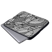 Schwarzes u. weißes Muster-Patchwork 05 Laptopschutzhülle (Vorne Knopf)