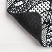 Schwarzes u. weißes Muster-Patchwork 05 Mousepad (Ecke)