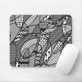 Schwarzes u. weißes Muster-Patchwork 05 Mousepad (Mit Mouse)