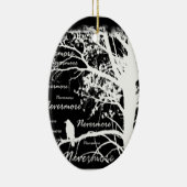 Schwarzes u. weißes Negativ Raven Nevermore Keramik Ornament (Rechts)