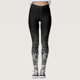 Schwarzes u. weißes Ombre grafisches mit Leggings