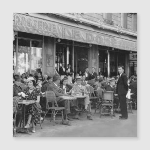 Schwarzes u. weißes Paris-Café Magnetkarte